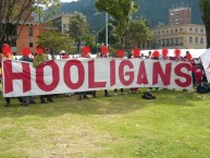 Trapo - Bandeira - Faixa - Telón - Trapo de la Barra: La Guardia Albi Roja Sur • Club: Independiente Santa Fe