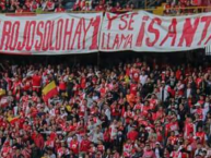 Trapo - Bandeira - Faixa - Telón - Trapo de la Barra: La Guardia Albi Roja Sur • Club: Independiente Santa Fe • País: Colombia