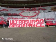 Trapo - Bandeira - Faixa - Telón - "BOSA LA ULTRASUR" Trapo de la Barra: La Guardia Albi Roja Sur • Club: Independiente Santa Fe • País: Colombia