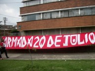 Trapo - Bandeira - Faixa - Telón - Trapo de la Barra: La Guardia Albi Roja Sur • Club: Independiente Santa Fe • País: Colombia