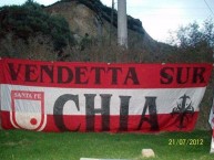 Trapo - Bandeira - Faixa - Telón - Trapo de la Barra: La Guardia Albi Roja Sur • Club: Independiente Santa Fe • País: Colombia