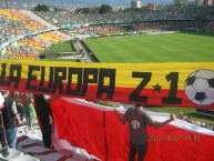 Trapo - Bandeira - Faixa - Telón - Trapo de la Barra: La Guardia Albi Roja Sur • Club: Independiente Santa Fe