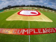 Trapo - Bandeira - Faixa - Telón - Trapo de la Barra: La Guardia Albi Roja Sur • Club: Independiente Santa Fe