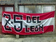 Trapo - Bandeira - Faixa - Telón - "ZONA QUINTA DEL LEÓN" Trapo de la Barra: La Guardia Albi Roja Sur • Club: Independiente Santa Fe