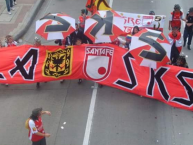 Trapo - Bandeira - Faixa - Telón - Trapo de la Barra: La Guardia Albi Roja Sur • Club: Independiente Santa Fe • País: Colombia