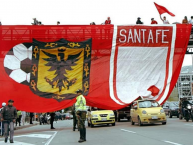 Trapo - Bandeira - Faixa - Telón - Trapo de la Barra: La Guardia Albi Roja Sur • Club: Independiente Santa Fe • País: Colombia