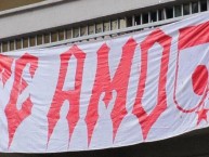 Trapo - Bandeira - Faixa - Telón - Trapo de la Barra: La Guardia Albi Roja Sur • Club: Independiente Santa Fe