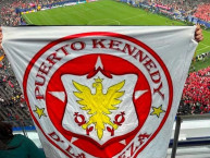 Trapo - Bandeira - Faixa - Telón - "Puerto Kennedy Mundialista" Trapo de la Barra: La Guardia Albi Roja Sur &bull; Club: Independiente Santa Fe &bull; País: Colombia