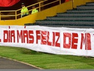 Trapo - Bandeira - Faixa - Telón - "15-7-12 EL DIA MÃS FELIZ DE MI VIDA" Trapo de la Barra: La Guardia Albi Roja Sur • Club: Independiente Santa Fe