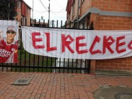 Trapo - Bandeira - Faixa - Telón - Trapo de la Barra: La Guardia Albi Roja Sur • Club: Independiente Santa Fe • País: Colombia