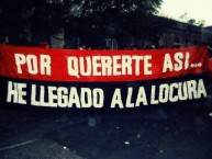 Trapo - Bandeira - Faixa - Telón - "Por quererte asi... he llegado a la locura" Trapo de la Barra: La Hinchada Más Popular • Club: Newell's Old Boys