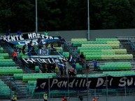 Trapo - Bandeira - Faixa - Telón - "presentes en caracas" Trapo de la Barra: La Pandilla del Sur • Club: Mineros de Guayana