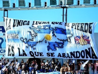 Trapo - Bandeira - Faixa - Telón - "la unica lucha que se pierde es la que se abandona" Trapo de la Barra: La Peste Blanca &bull; Club: All Boys &bull; País: Argentina