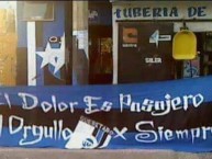 Trapo - Bandeira - Faixa - Telón - Trapo de la Barra: La Resistencia Albiazul • Club: Querétaro