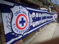 Trapo - Bandeira - Faixa - Telón - Trapo de la Barra: La Sangre Azul • Club: Cruz Azul