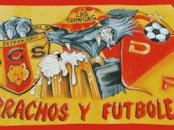 Trapo - Bandeira - Faixa - Telón - "Borrachos y Futboleros" Trapo de la Barra: Lobo Sur &bull; Club: Pereira