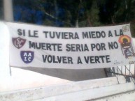 Trapo - Bandeira - Faixa - Telón - "Si le tuviera miedo de la muerte seria por no volver a verte" Trapo de la Barra: Los Borrachos de Luján • Club: Luján Sport Club • País: Argentina