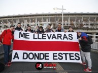 Trapo - Bandeira - Faixa - Telón - "Me llevara a donde estes" Trapo de la Barra: Los Borrachos del Tablón • Club: River Plate • País: Argentina