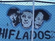 Trapo - Bandeira - Faixa - Telón - Trapo de la Barra: Los Chiflados • Club: Blooming