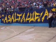 Trapo - Bandeira - Faixa - Telón - "Asaltalucia" Trapo de la Barra: Los del Cerro &bull; Club: Everton de Viña del Mar &bull; País: Chile