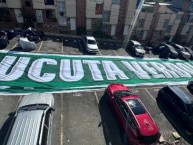 Trapo - Bandeira - Faixa - Telón - "Telón de la filial Cucuta" Trapo de la Barra: Los del Sur &bull; Club: Atlético Nacional &bull; País: Colombia