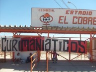 Trapo - Bandeira - Faixa - Telón - "Curimaniaticos en el Estadio El Cobre" Trapo de la Barra: Los Marginales • Club: Curicó Unido