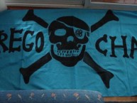 Trapo - Bandeira - Faixa - Telón - "Grego Chan" Trapo de la Barra: Los Piratas Celestes de Alberdi • Club: Belgrano