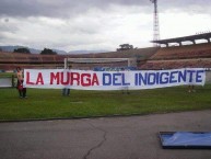 Trapo - Bandeira - Faixa - Telón - "LA MURGA DEL INDIGENTE" Trapo de la Barra: Rexixtenxia Norte • Club: Independiente Medellín • País: Colombia