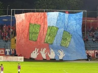Trapo - Bandeira - Faixa - Telón - "Pancarta de FAS contra la Liga y Federación en El Salvador" Trapo de la Barra: Turba Roja &bull; Club: Deportivo FAS