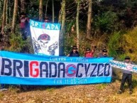 Trapo - Bandeira - Faixa - Telón - "BRIGADA G CUSCO" Trapo de la Barra: Vendaval Celeste • Club: Deportivo Garcilaso