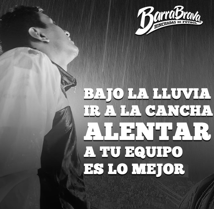 Bajo la lluvia ir a la cancha alentar a tu equipo es lo mejor