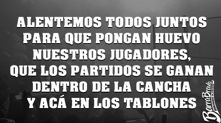 Alentemos todos juntos para que pongan huevo nuestros jugadores...