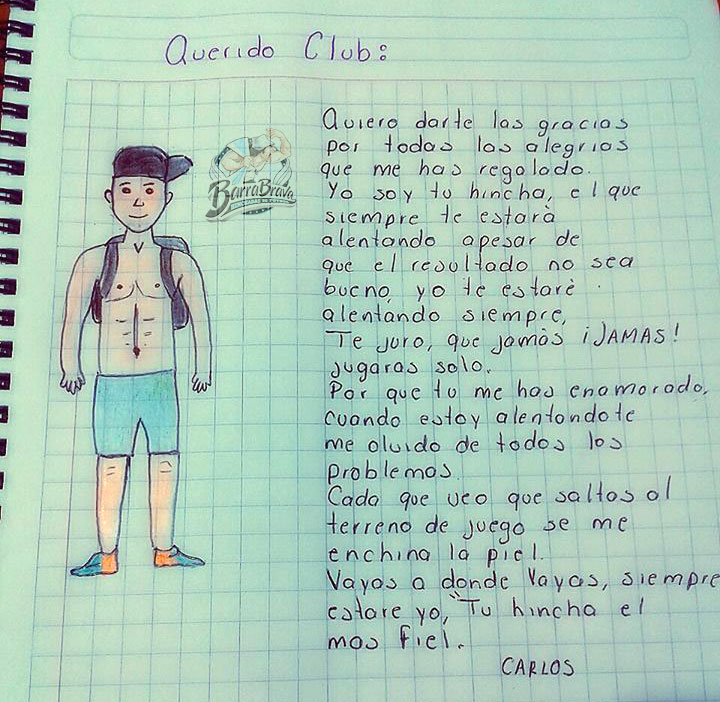 Carta de un hincha a su club de corazón