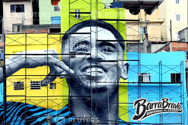 Mural en homenaje a Gabriel Jesus, Jardim Peri