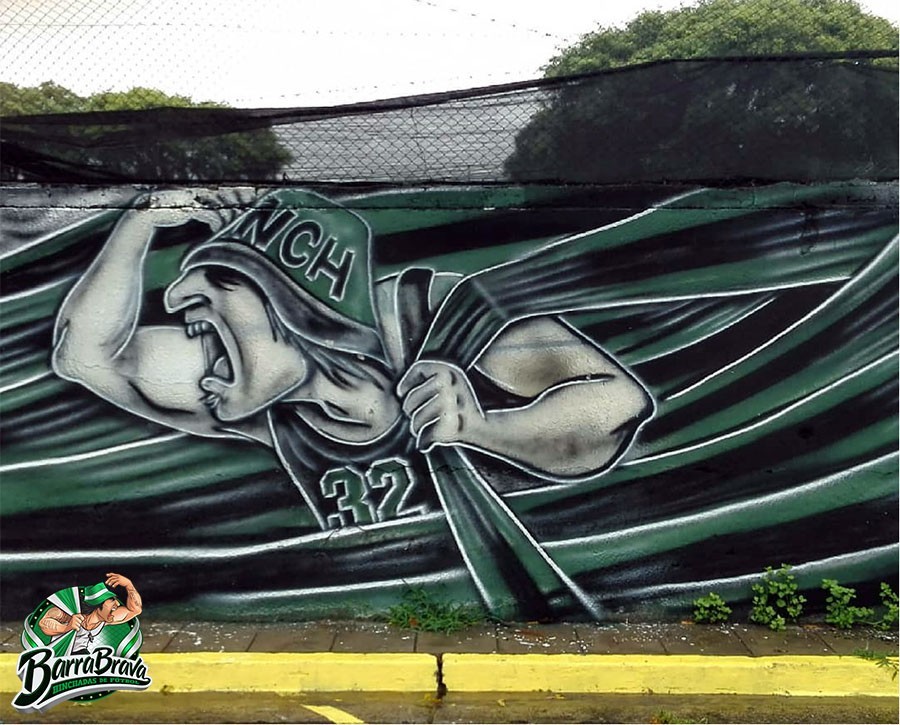 muy bueno mural basado en barra brava