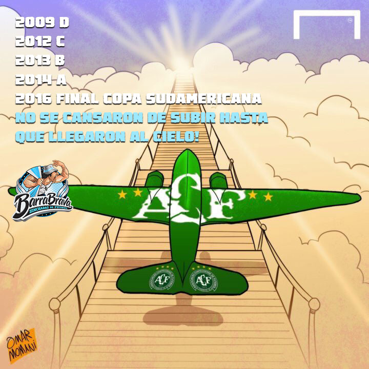 2009  D  2012  C  2013  B  2014  A  2016  FINAL COPA SUDAMERICANA. No se cansaron de subir hasta que llegaron al cielo!