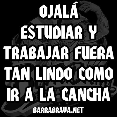 ojalá estudiar y trabajar fuera tan lindo como ir a la cancha