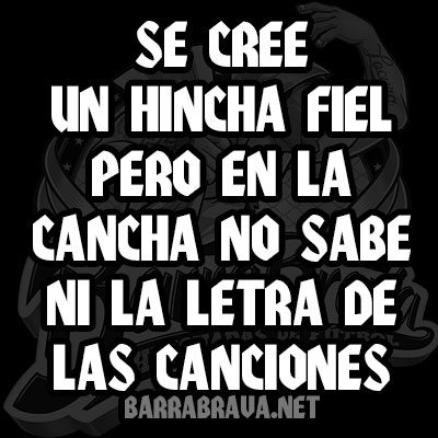 Se cree un hincha fiel pero en la cancha no sabe ni la letra de las canciones