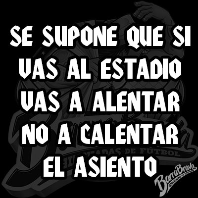 Se supone que si vas al estadio vas a alentar no a calentar el asiento