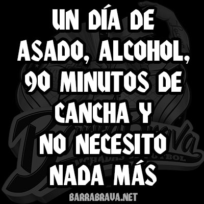 Un día de asado, alcohol, 90 minutos de cancha y no necesito nada más